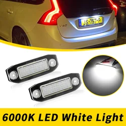 2 sztuki białych diod LED bezbłędnych oświetlenia tablicy rejestracyjnej do Volvo S80 XC90 S40 V60 XC60 S60 C70 V50 XC70 V70 Oświetlenie tablicy rejestracyjnej LED