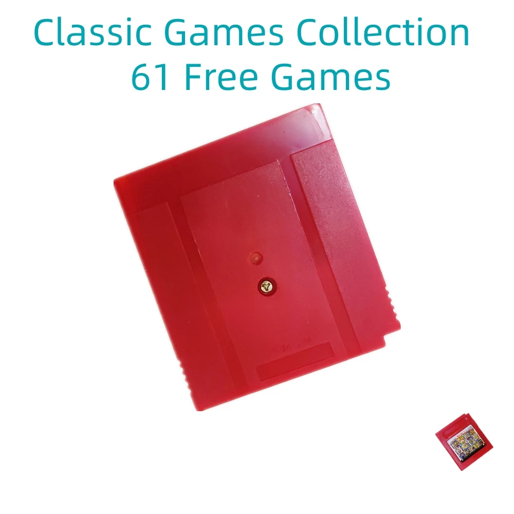 Cartucho de juego 61 en 1 para GBC, consola de juegos portátil GBA SP, GBM, sin repetición de juegos, Color Rojo