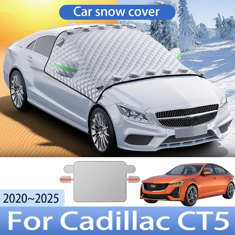 

Car Snow Cover For Cadillac CT5 2020~2025 2021 2022 Front Windshield Shield Protector Snow Ice Cover Auto Exterior Accessories