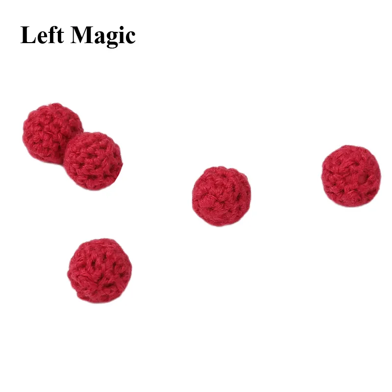 2 قطعة كرة كروشيه صغيرة (أحمر، 1.2 سم، 1 عادية و1 مغناطيسية) ملحقات سحرية للأكواب والكرات وكوب القطع خدع سحرية للتحايل Pro