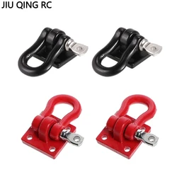 2 Pcs Metal Climbing Trailer Hitch Hook Winch Shackle For 1/10 Scale RC Crawler Truck D90 SCX10 Red Black Accessories