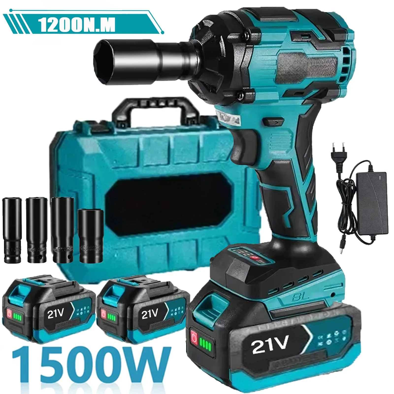 Makita – clé à chocs électrique sans balais, 1200N.m, 3 vitesses, tournevis électrique efficace sans fil, outil électrique de réparation pour batterie 21V