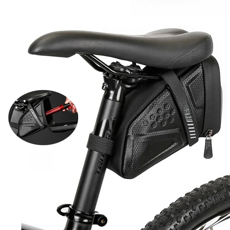 AliExpress NONE Bike Saddle Bag 1L Waterproof Storage Black Tail Rear Reflective Pack Accessory Kit Tool MTB Road Bicycle Multifunctional Bag
