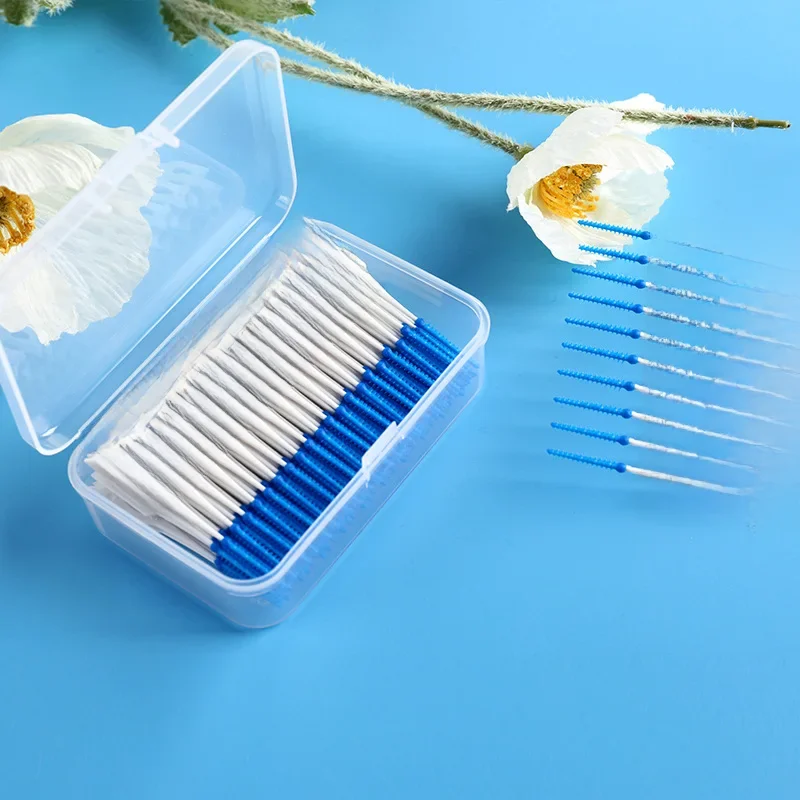Brosse interdentaire en Silicone, 200 pièces/boîte, brosses de nettoyage dentaire Super douces, nettoyeur de dents, fil dentaire, cure-dents, outils de soins bucco-dentaires