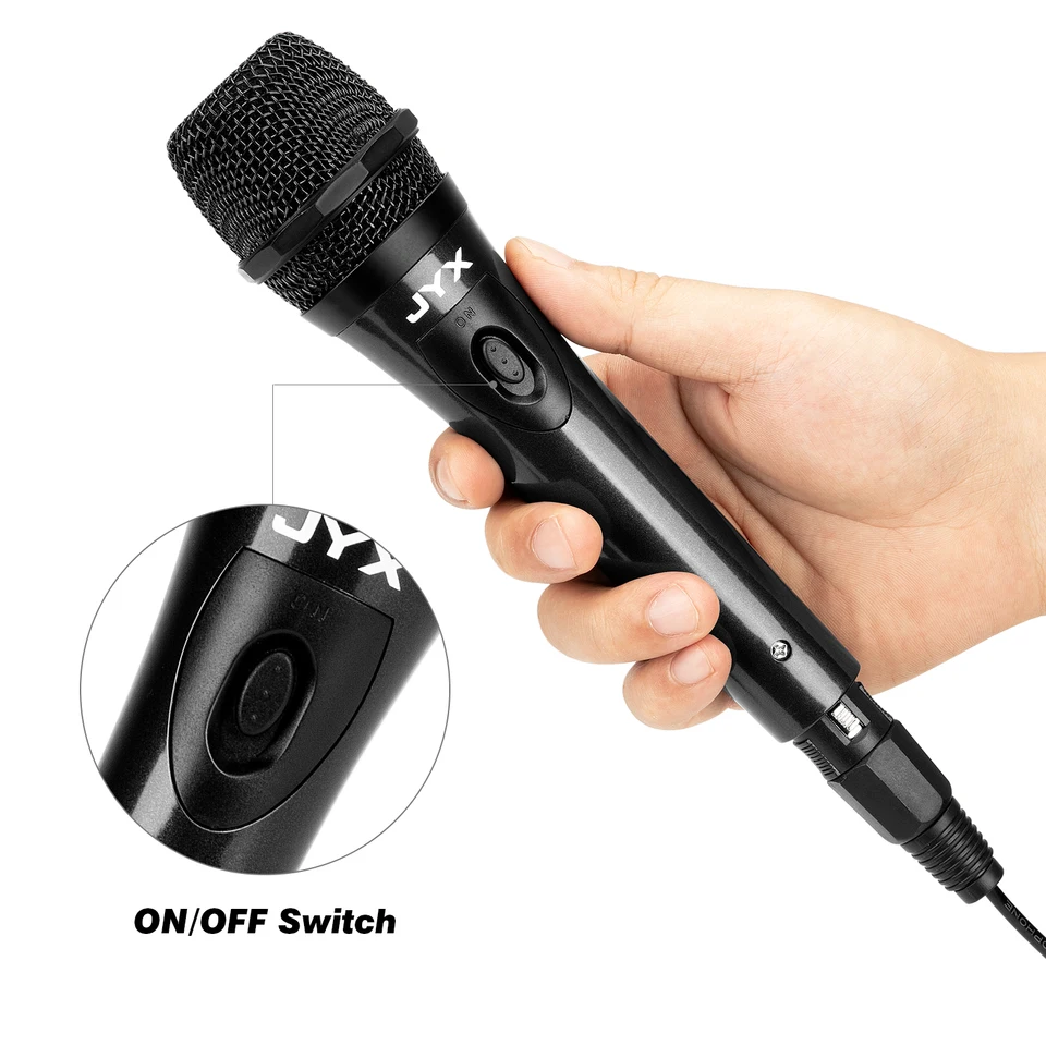 Micrófono dinámico de karaoke vocal de mano con cable y interruptor de encendido/apagado para máquinas de karaoke, altavoces, amplificadores, mezcladoras y sistemas de PA 2