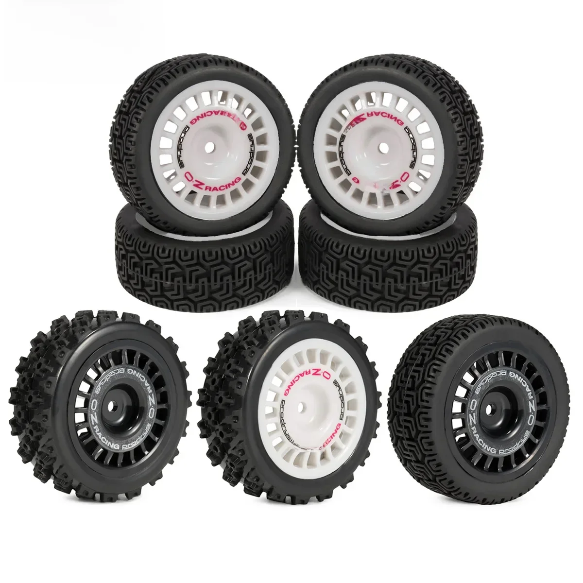 Pneus de rallye RC collés sur roues de pneus de route avec hexagone de 12mm pour mises à niveau de voiture de course Tamiya TT02 TT-01 XV01 PTG-2 DF-03 WR8, 4 pièces