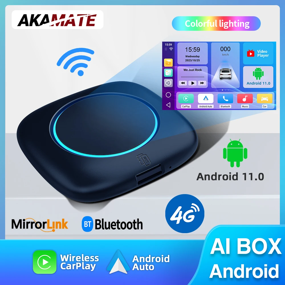 

Wireless CarPlay AI Box Car Radio Change to Wireless CarPlay Wireless Android Auto Android 11.0 4GB 64GB Bluetooth WiFi