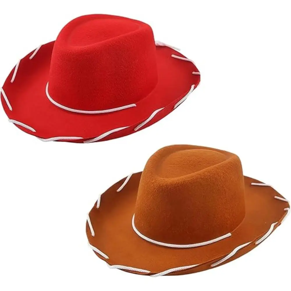 Chapeau en feutre Fantasia Woody Jessie pour cosplay, accessoires de jeu de rôle pour adultes, déguisement fantaisie, accessoires de costume pour Halloween et carnaval, cadeaux