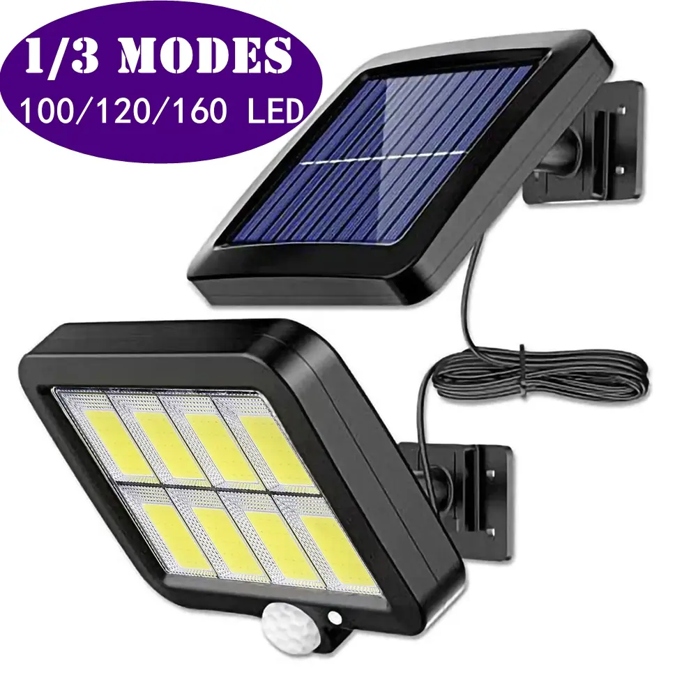 160LED luz solar dividida lâmpada de parede à prova d'água parede externa de emergência lâmpada solar de segurança de rua para decoração de jardim