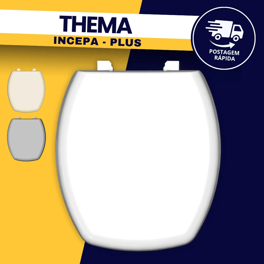 Assento Tampa Para Vaso Sanitário Plus Thema Incepa Irís Ônix Banheiro Luxo Durín