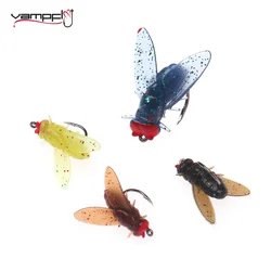 Vampfly 20pcs Realistic Silicone Housefly Artificial Bionic Flies Insect Baits Fly Fishing Flies for Trout Fishing Lure Bait