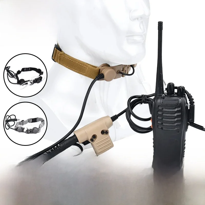 WADSN DulLaryngeal Throat Mic Eaphone Médiateur set Microphone Walperforated Earpiece Radio U94 PTT pour MendBaoFeng UV-5R UV-5X UV-82 3