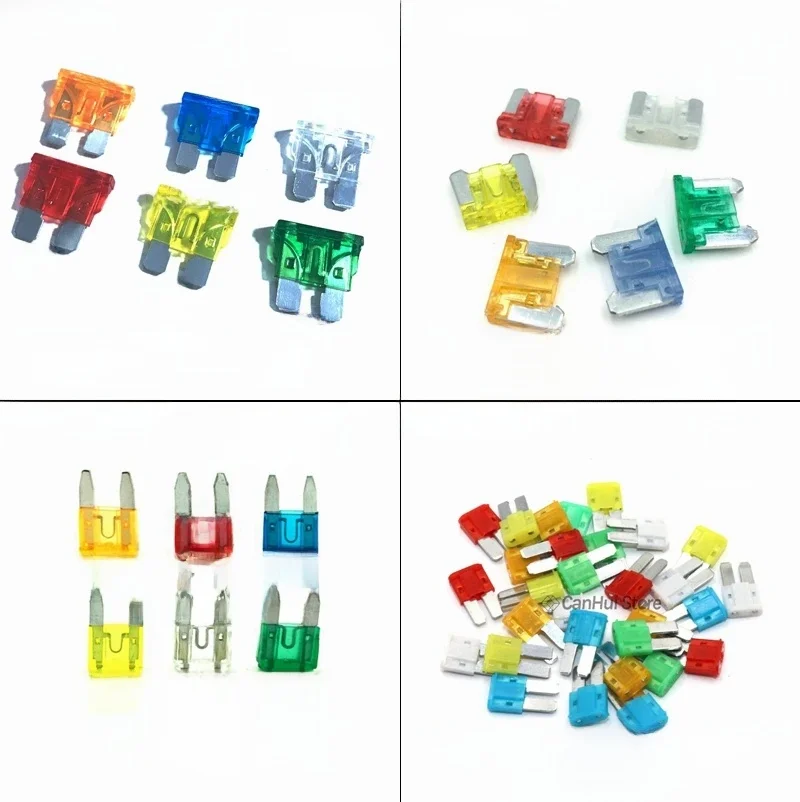 30 sztuk 5A10A15A20A25A30A x 5 sztuk M2/Mini/mały/średni zestaw bezpieczników samochodowych mieszane Mini standardowy bezpiecznik płaski do samochodu ciężarowego łódź motoryzacyjna — zdjęcie 2