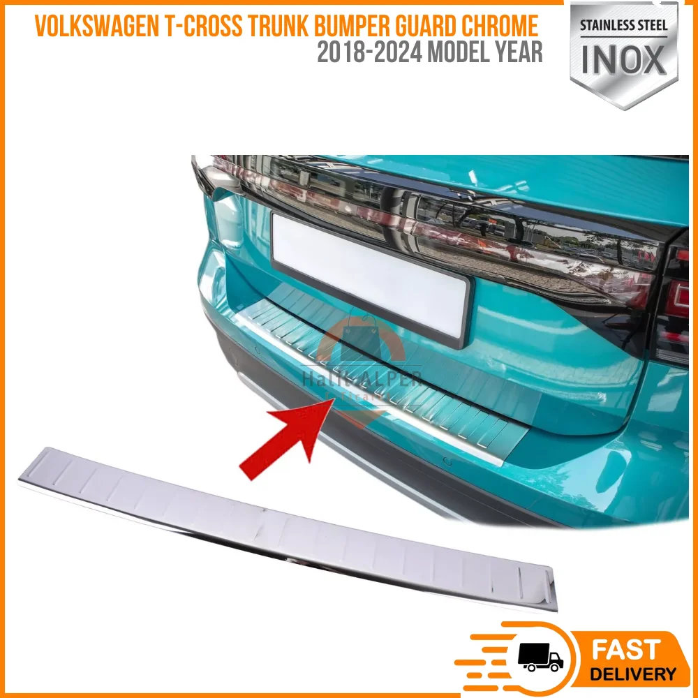 

For Volkswagen T-Cross 2018-2024 trunk bumper guard chrome stainless steel happy car parts high quality