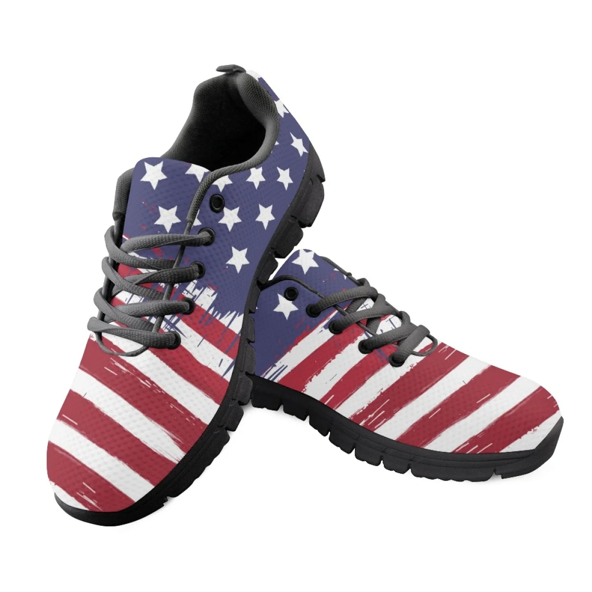 Sneakers for Women United States Country Flag Pattern Non-slip Platform Shoes Outdoor Work Breathable Wear-Resistant Flats Shoe