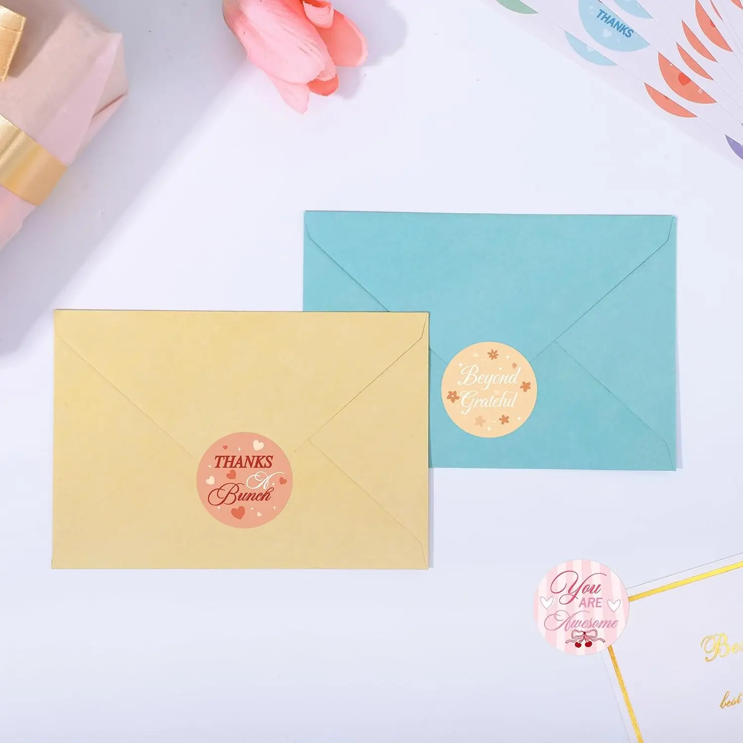 200 Pcs Thank You Stickers,1 Inch Round Thanks Decals for Packaging & Envelope Seals for Small Business,Envelopes, Boxes