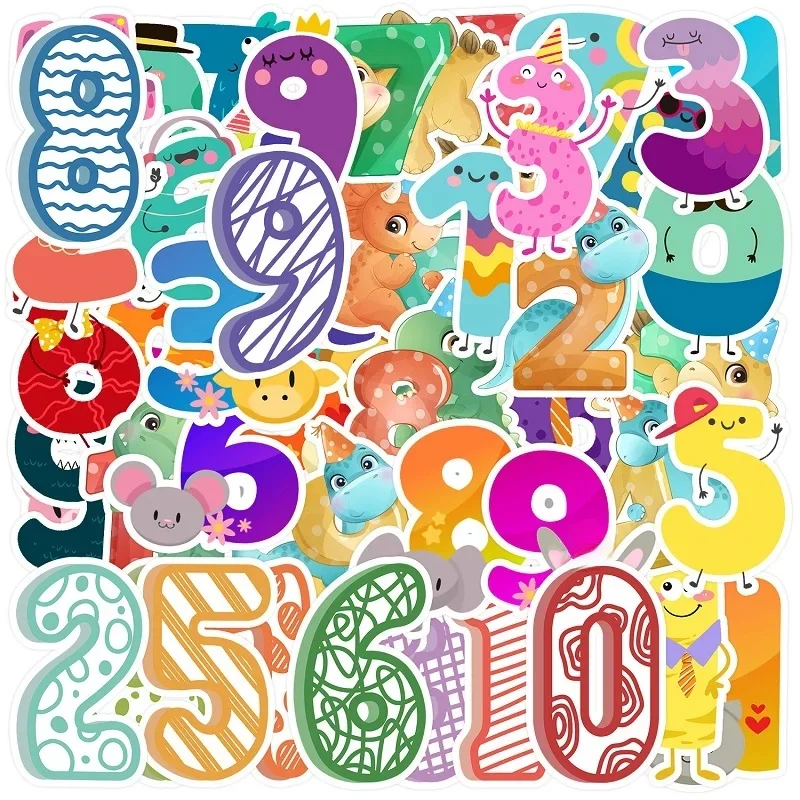 AliExpress Cartoon Numbers Pattern Stickers Cute Expression Graffiti Decals for Bike Skateboard Fridge Laptop Cup Phone Notebook Suitcase