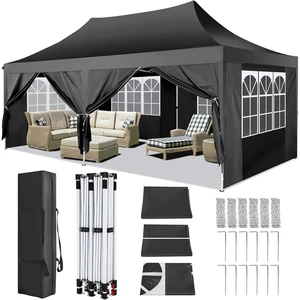 COBIZI Gazebo Tenda Kanopi Pop Up 3x6m dengan 6 Dinding Samping Tenda Pesta Gazebo Luar Ruangan Tahan Air untuk Taman Pasar Pernikahan Halaman Belakang 10 tenda kanopi pop up penjualan terbaik - №