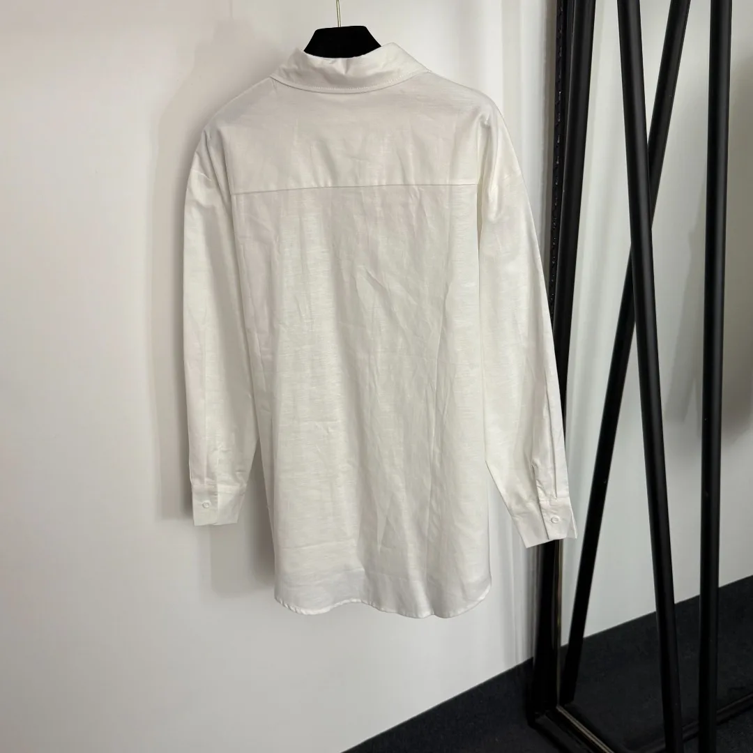 

2025 New Solid Shirt Long-sleeved Fashionable Versatile Slimming Figure-hugging Spring Summer