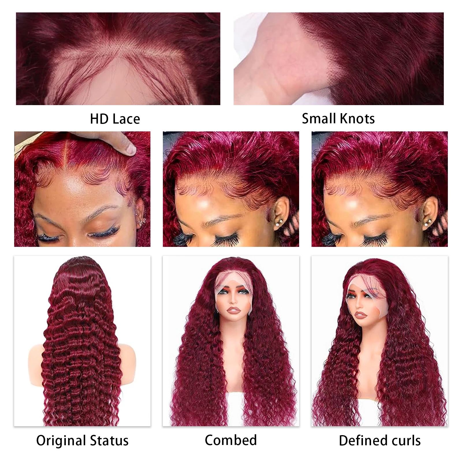 30 بوصة بورجوندي الدانتيل الجبهة الباروكات شعر الإنسان 99J موجة عميقة 13x6 HD الدانتيل الشفاف الباروكات الأمامية للنساء النبيذ الأحمر اللون شعر مستعار