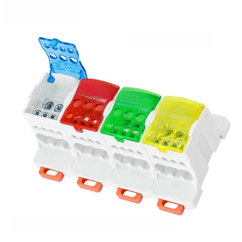 GEYA UKK-80A Boîte De Distribution Din Rail Terminal nuits 1 En 6Out D'alimentation shuBox 80A Universel Fil Électrique Connecteur