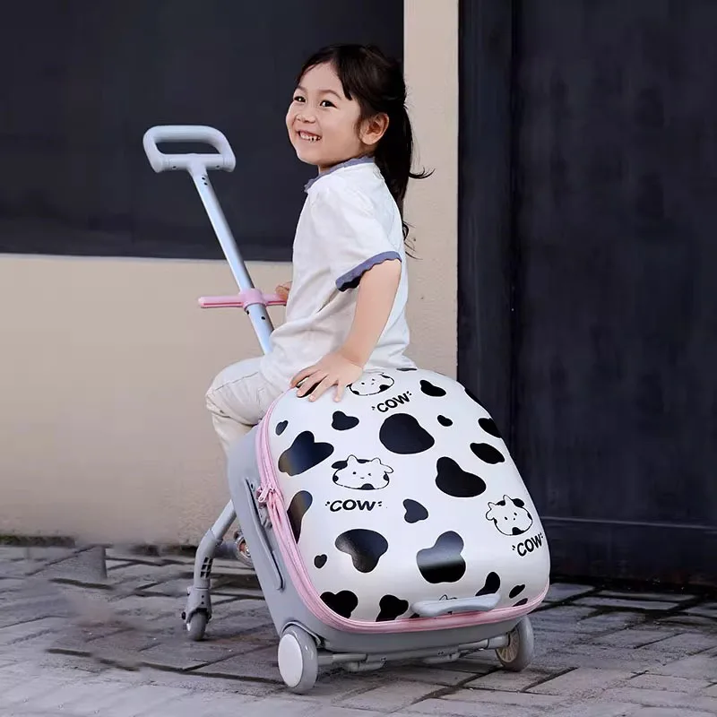 

Children's Luggage Can be Mounted On a 20-inch Expandable Carry-on Suitcase and the Baby Has a Trolley Case with a Guardrail