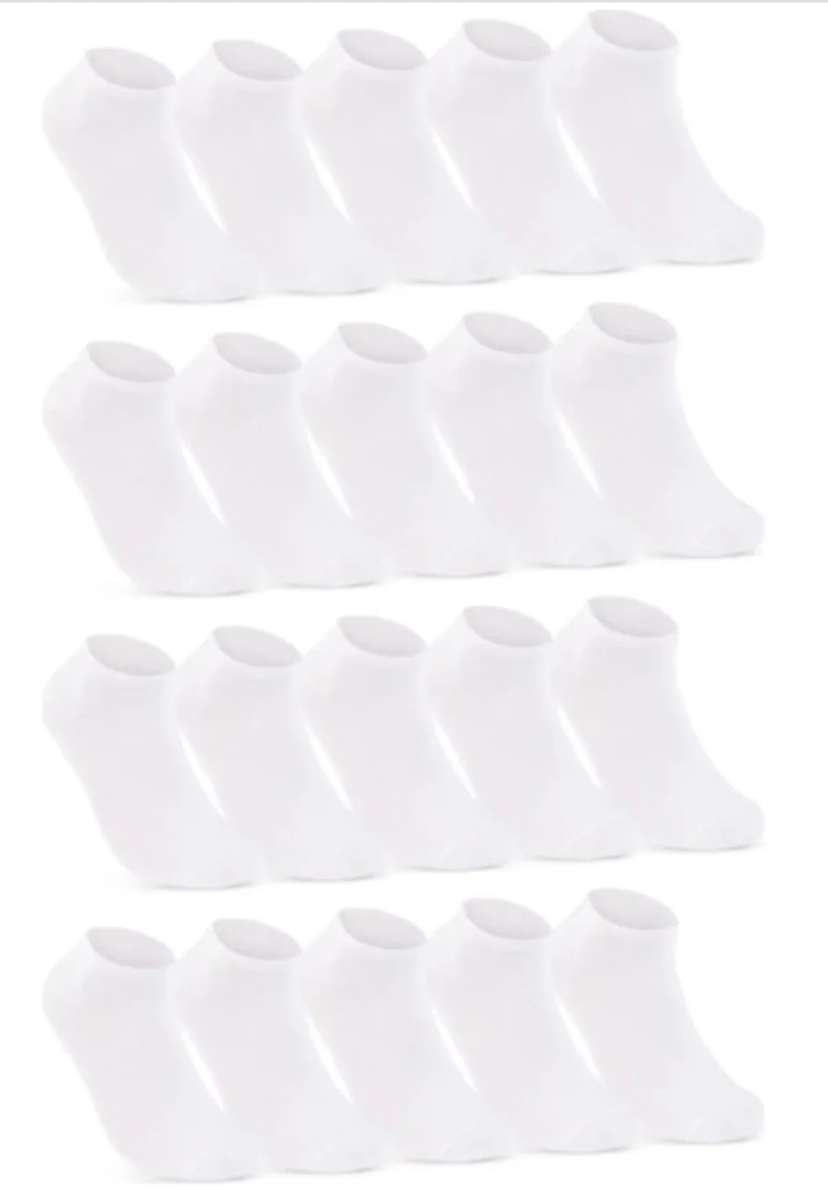 20 Pairs Unisex Ankle Length Booties Socks Suitable for Sportswear and Running Black White Gray Size 35-40, 40-45