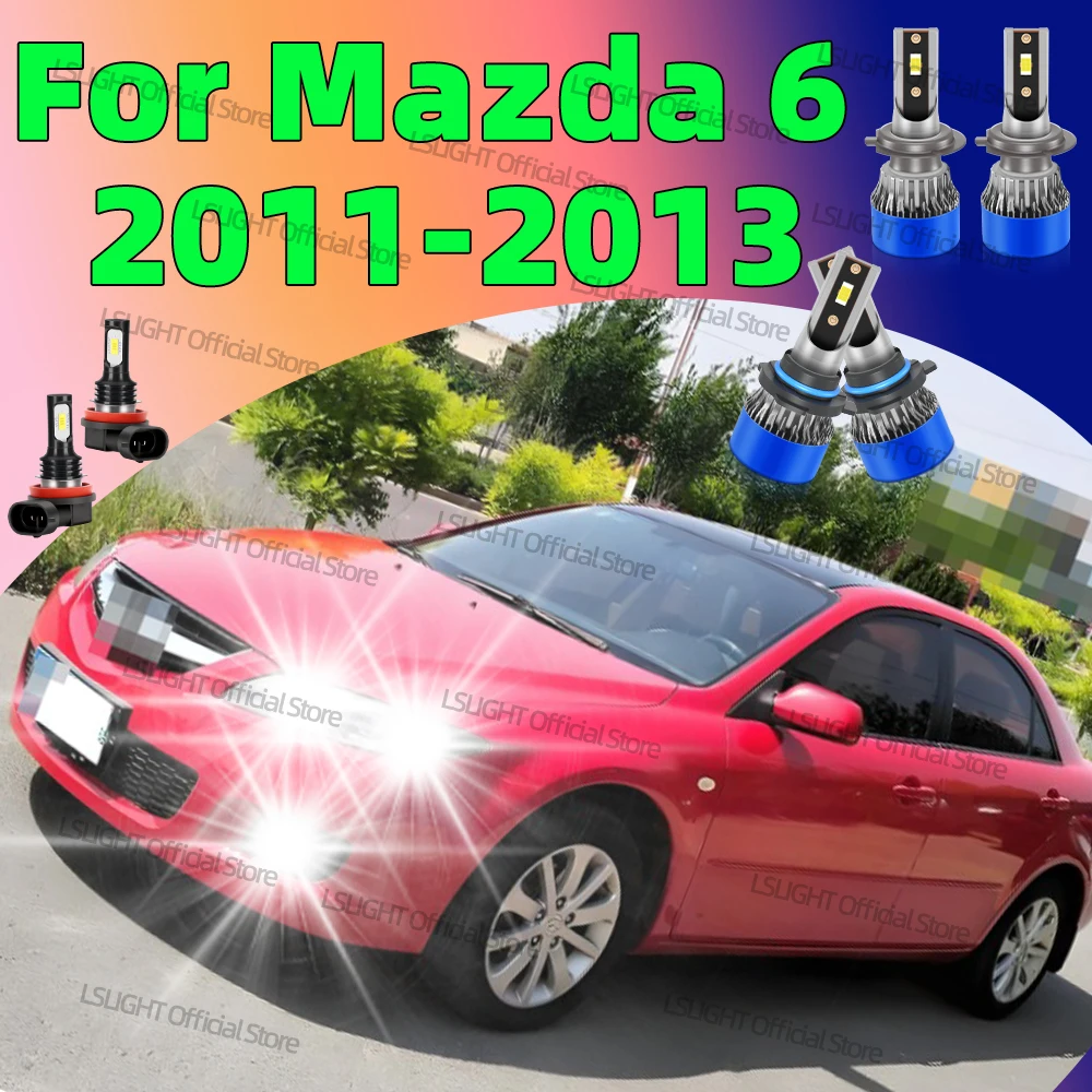 

2/6x Ultra Bright CSP 3570 LED For Mazda6 Mazda 6 2011 2012 2013 Auto Headlights High Low Beam 6000K Fog Lamp Bulbs