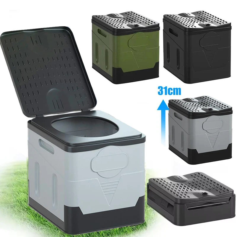 Toilette pliable portable, anti-odeur, avec boîte de rangement, toilette de voiture, toilette d'urgence pour adultes en voyage autonome