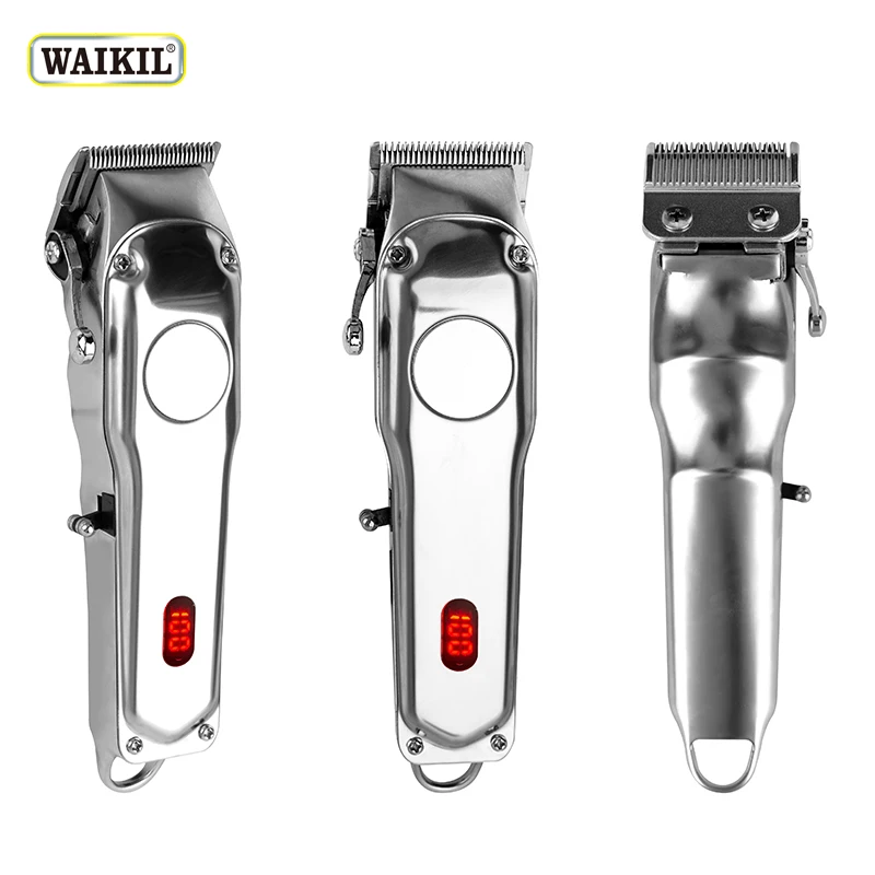 

WAIKIL 2000 Mah Professional Rechargeable Hair Trimmer Cut Machine Hairdresser Metal Adjustable Cordless Hair Clipper For Men