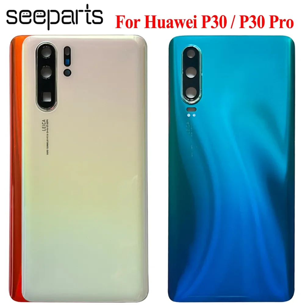 New For Huawei P30 Back Battery Cover Rear Glass Door Housing Case ELE L09 L29 For Huawei P30 Pro Battery Cover +Glue VOG L04