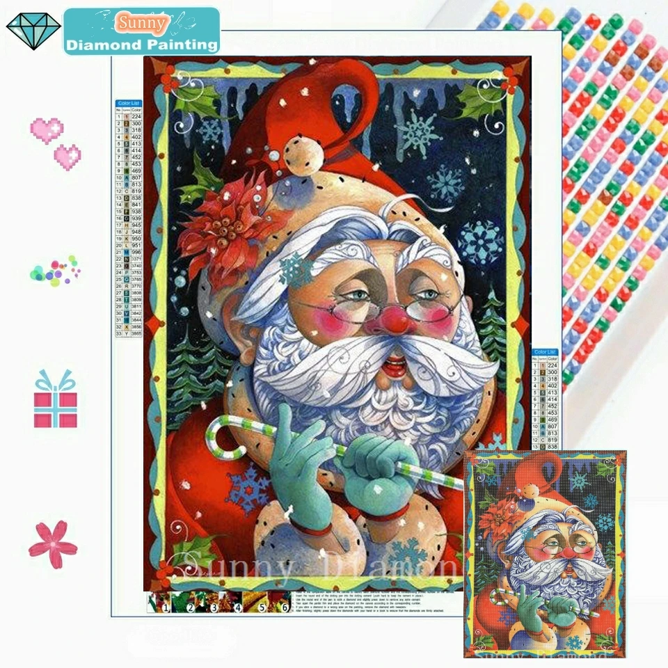 

Diamond Painting Sweet Surrender Cartoon Santa Claus Carnival DIY Full Round Drill Embroidery Cross Stitch Kit Mosaic Home Decor