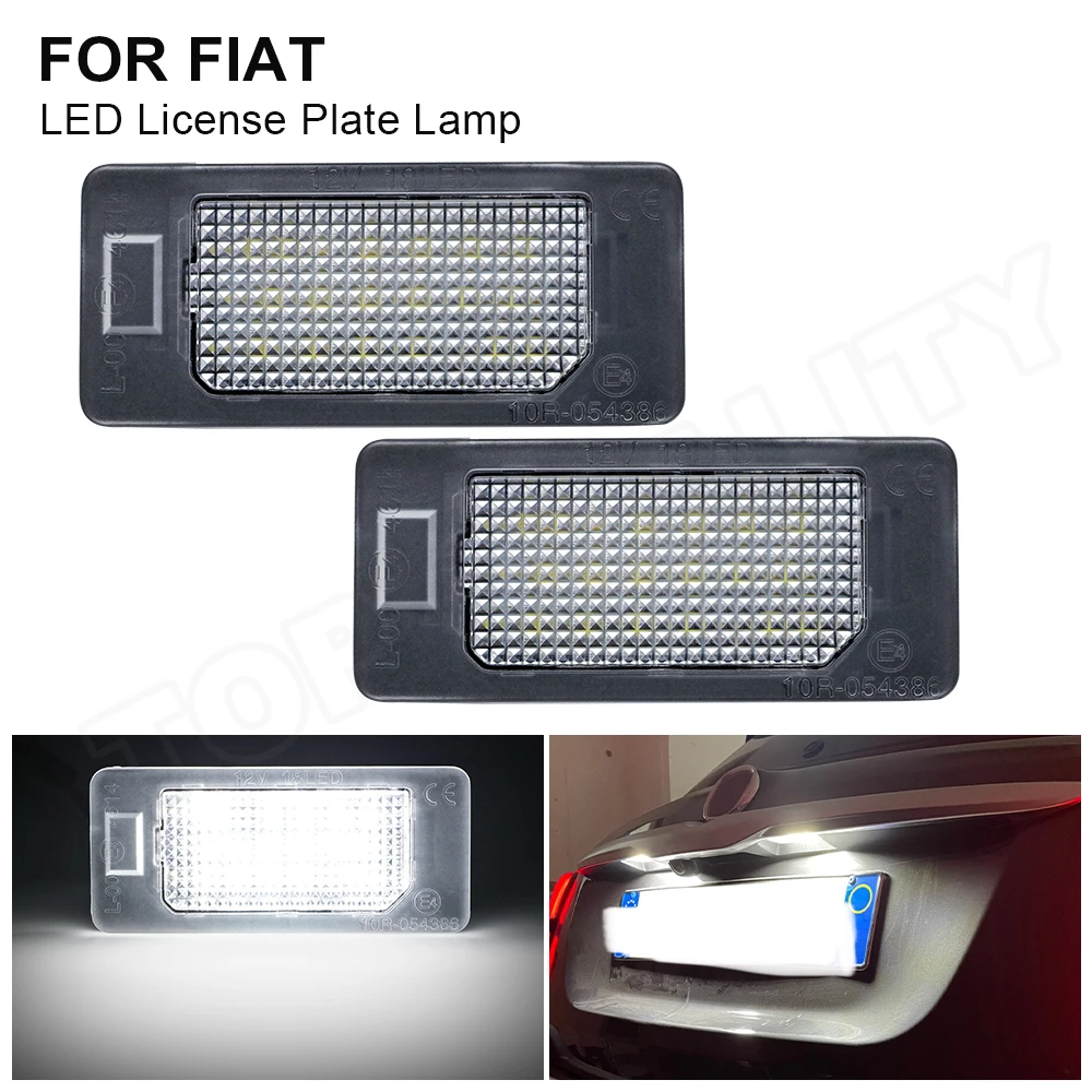 

2PCS For Fiat 500X 2014 2015 2016 2017 2018 2019 Rear LED License Number Plate Light Lamp Canbus No Error