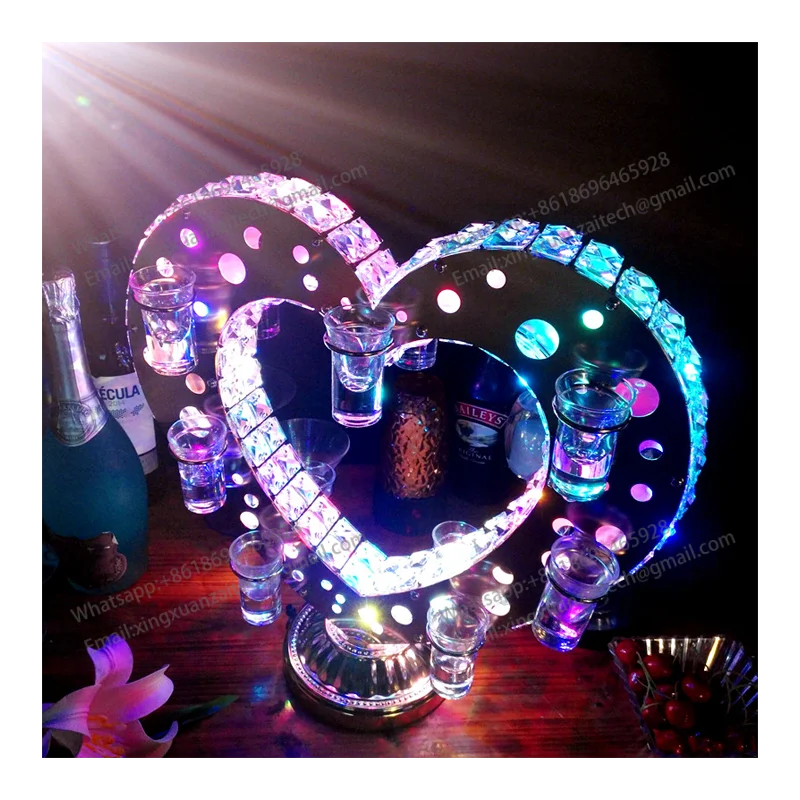 HEART SHAPE RECHARGEABLE SHOT GLASS TRAY