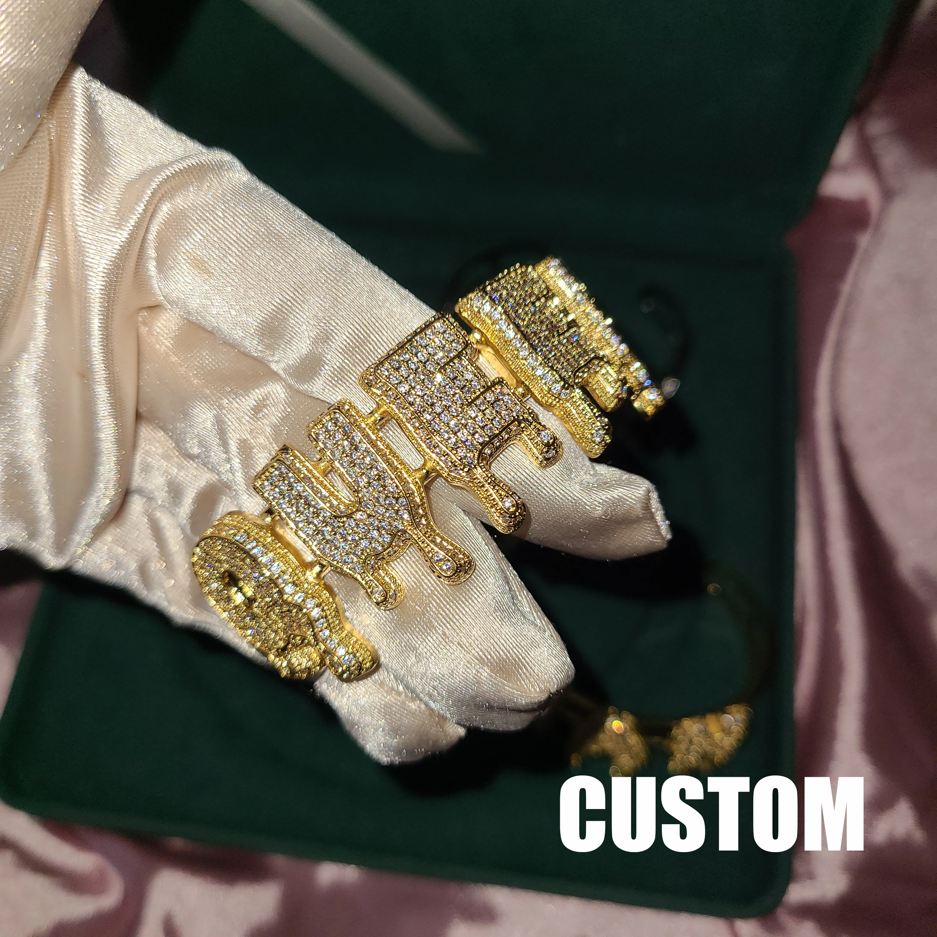 Personalized Custom Word Bracelet Zirconis with Copper Letters Adjustable Bracelet for Women Drop Shipping