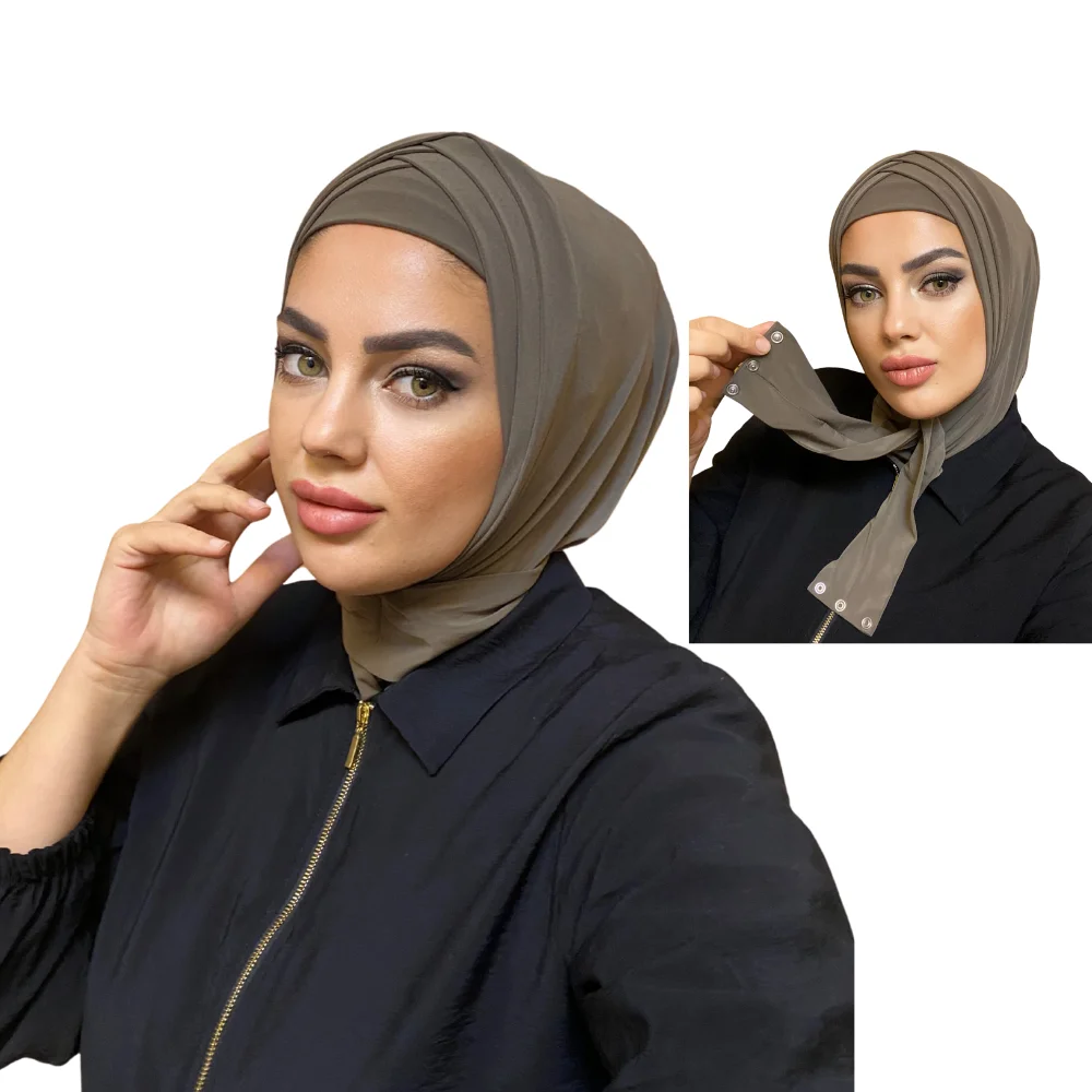 Conjunto de Hijab musulmán para mujer, bufandas de ajuste a presión, Burkini Abaya Khimar modesto, velo de novia instantáneo, Hijab deportivo, envolturas de turbante turco, ropa de invierno y otoño, 2023