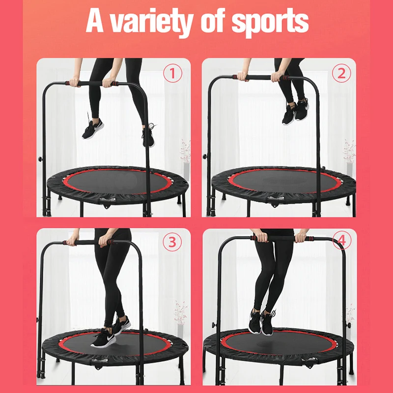 Portable Trampolines for Kids and Adults, Foldable Trampoline, Indoor and Outdoor Exercise, 300kg Bearing, XA221L