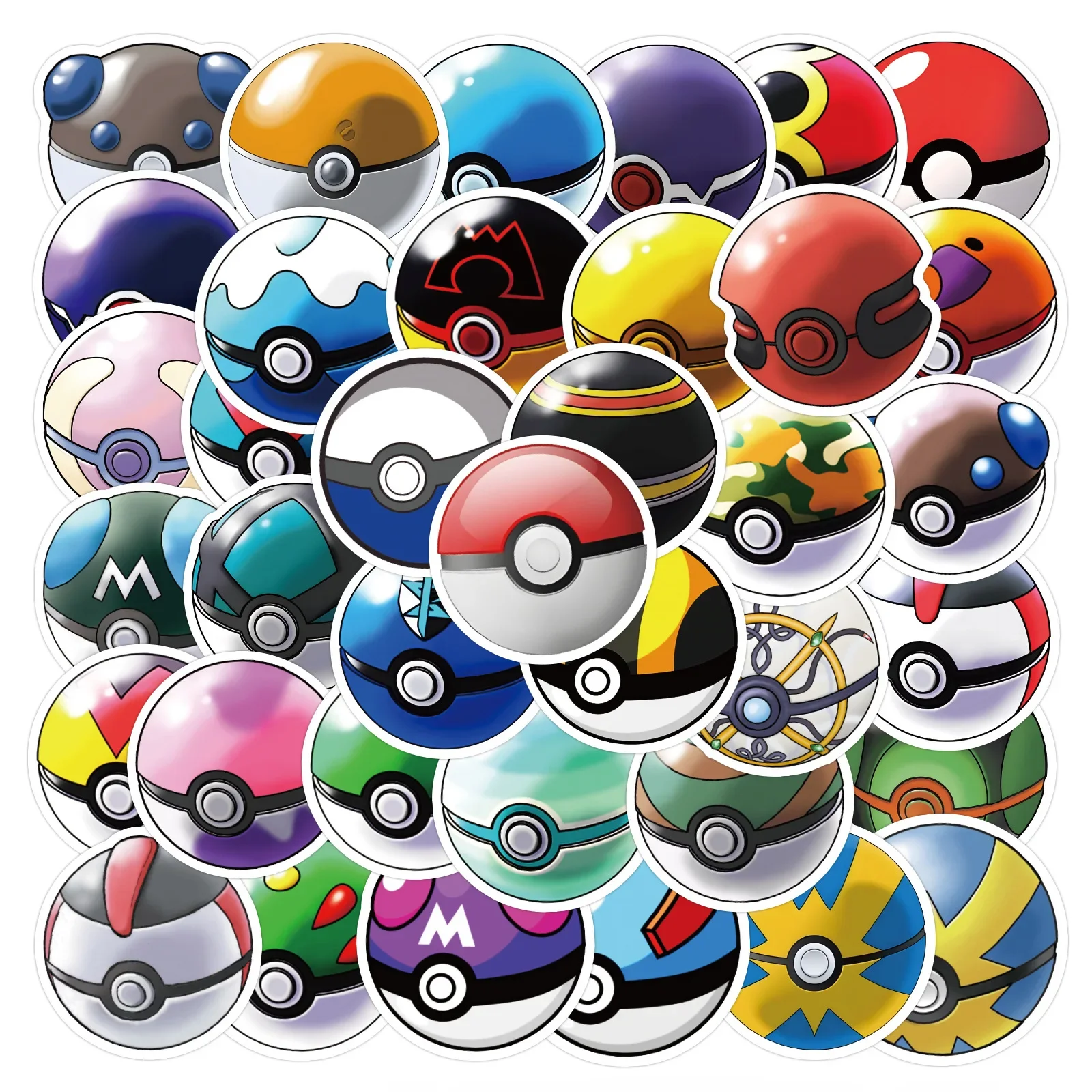 AliExpress Bandai 50Pcs Anime Pokemon Elf Ball Stickers Cartoon Decals DIY Kid Toys Luggage Car Bike Skateboard Stationery Graffiti Sticke