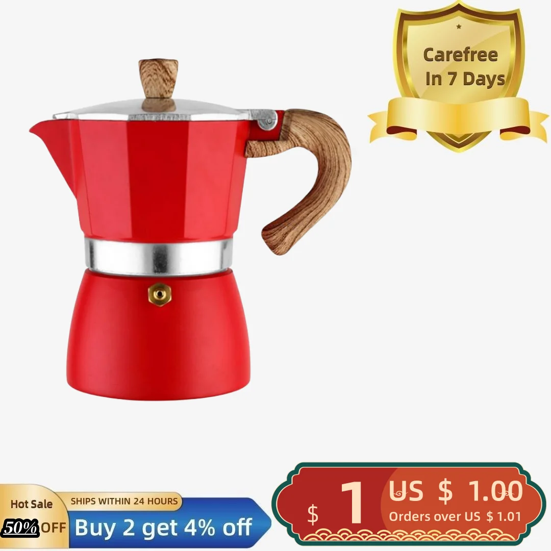 

150ml Coffee Pot Easy to Clean Classic Octagon Moka Kettle Stovetop Espresso Maker Kitchen Gadget