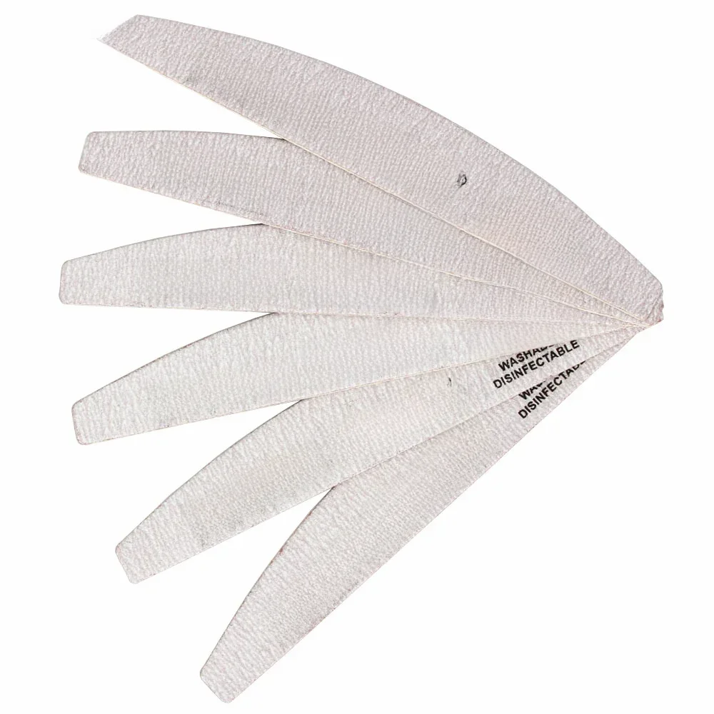 Limes à ongles professionnelles en bois, grain 100/180, gris bateau, papier de verre épais, tampon de ponçage, outils de beauté, bricolage, Salon, 10 pièces/lot