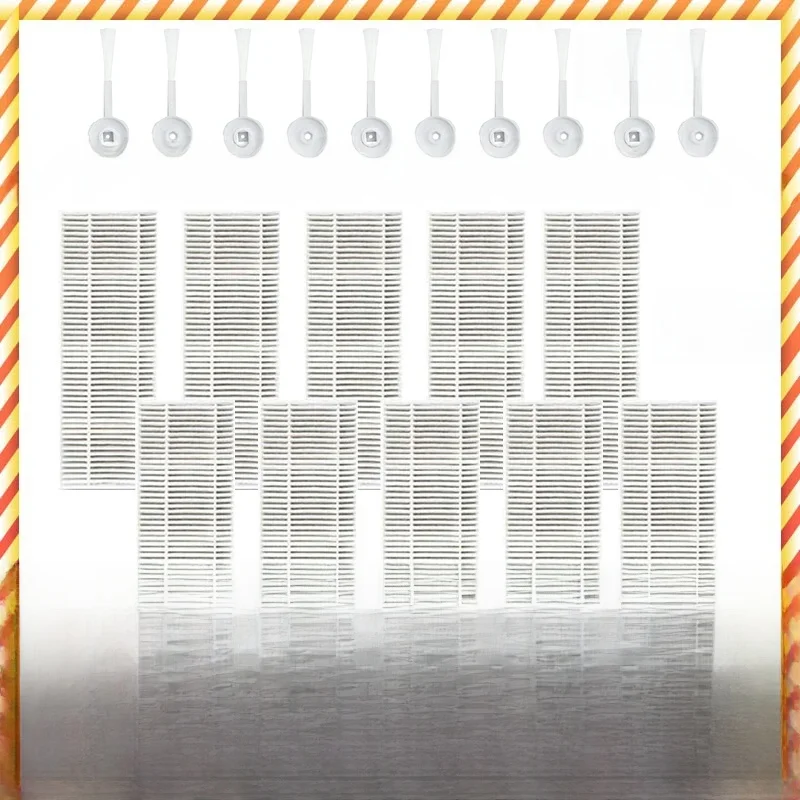 Compatible avec l'aspirateur robot Rowenta Tefal Explorer X-Plorer Serie 60 RR7455 RR7447WH - Pièces de rechange pour filtre HEPA et brosse latérale.