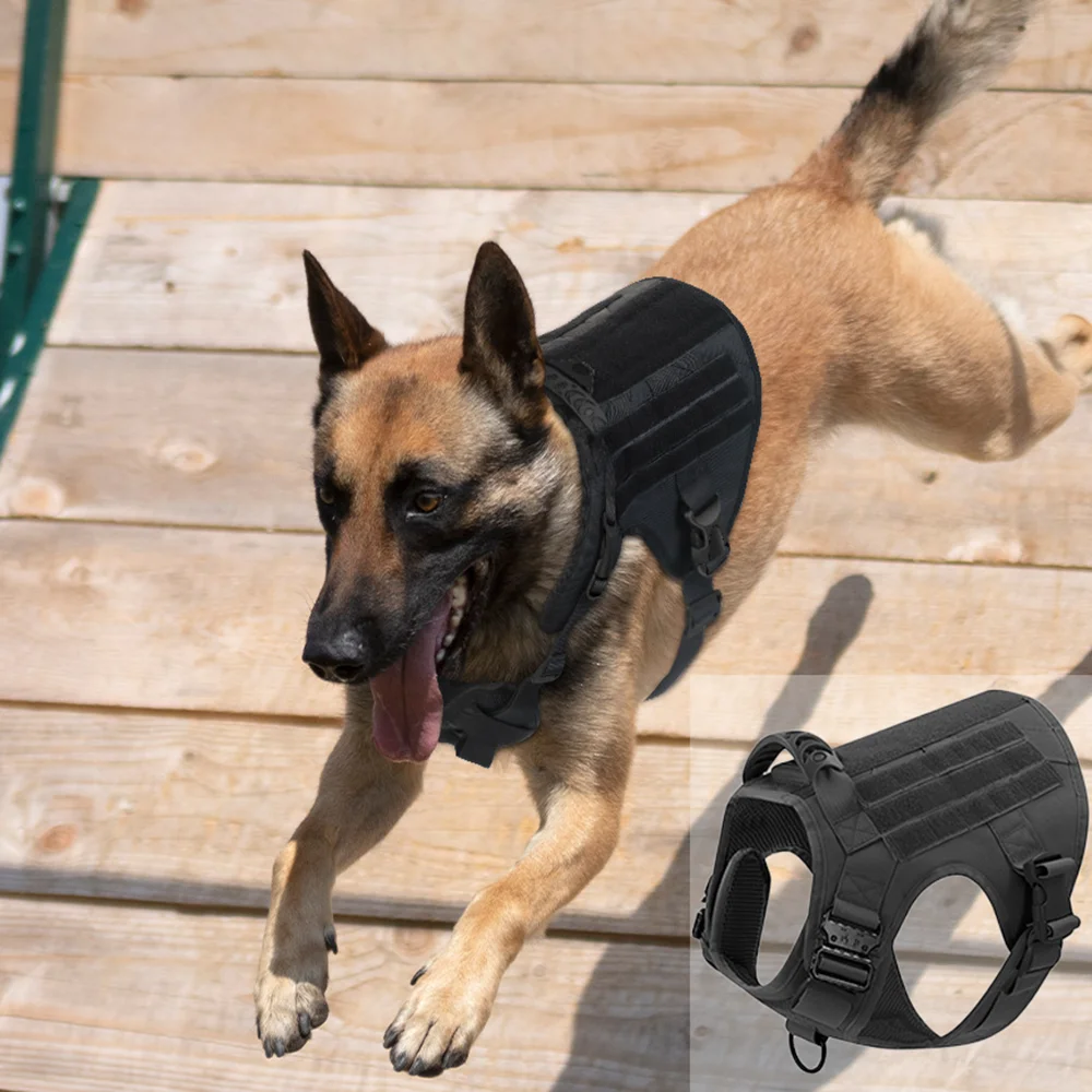 

Tactical Dog Harness K9 Military Vest for Training Adjustable No Pull For Large Dogs German Shepherd Malinois Pet Accessories