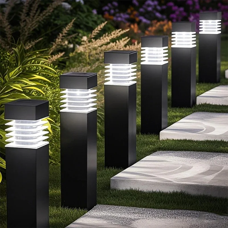 Vierkante LED Solar Ground Lawn Lantern Outdoor Waterdichte Tuinpad Decoratieve Verlichting voor Binnenplaats Gazon Patio Balkon - afbeelding 2