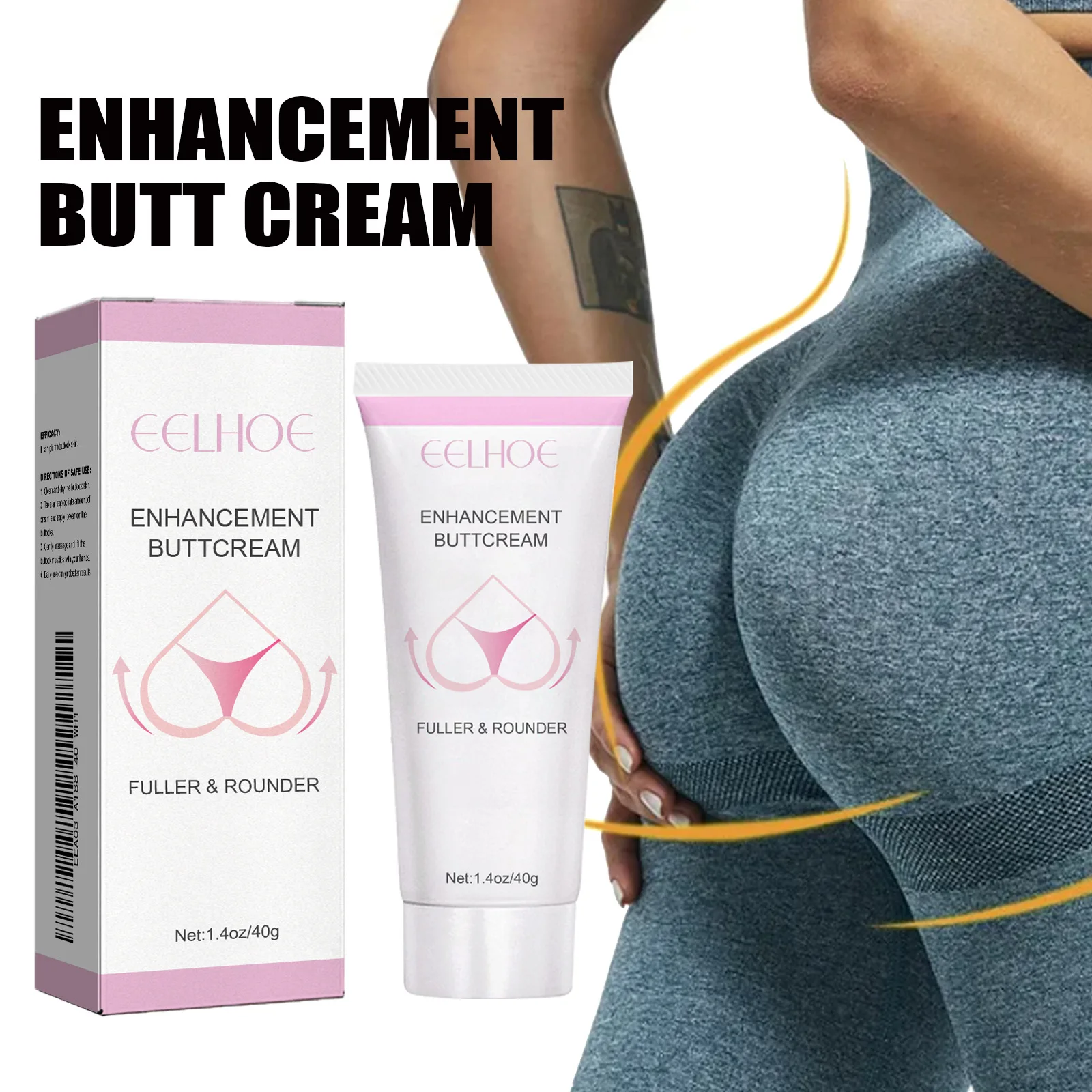 Eelhoe 40g Hip Lift Up Enhancement Cream Buttocks Enlargement Moisturize Lifting Sculpt Plump Fast Growth Butt Enhancer Cream