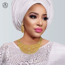 Trending Products Dubai Gold Plated Woman Jewelry Set Necklace Earrings Ring Wedding Banquet Jewelry Free Shipping Item SYHOL