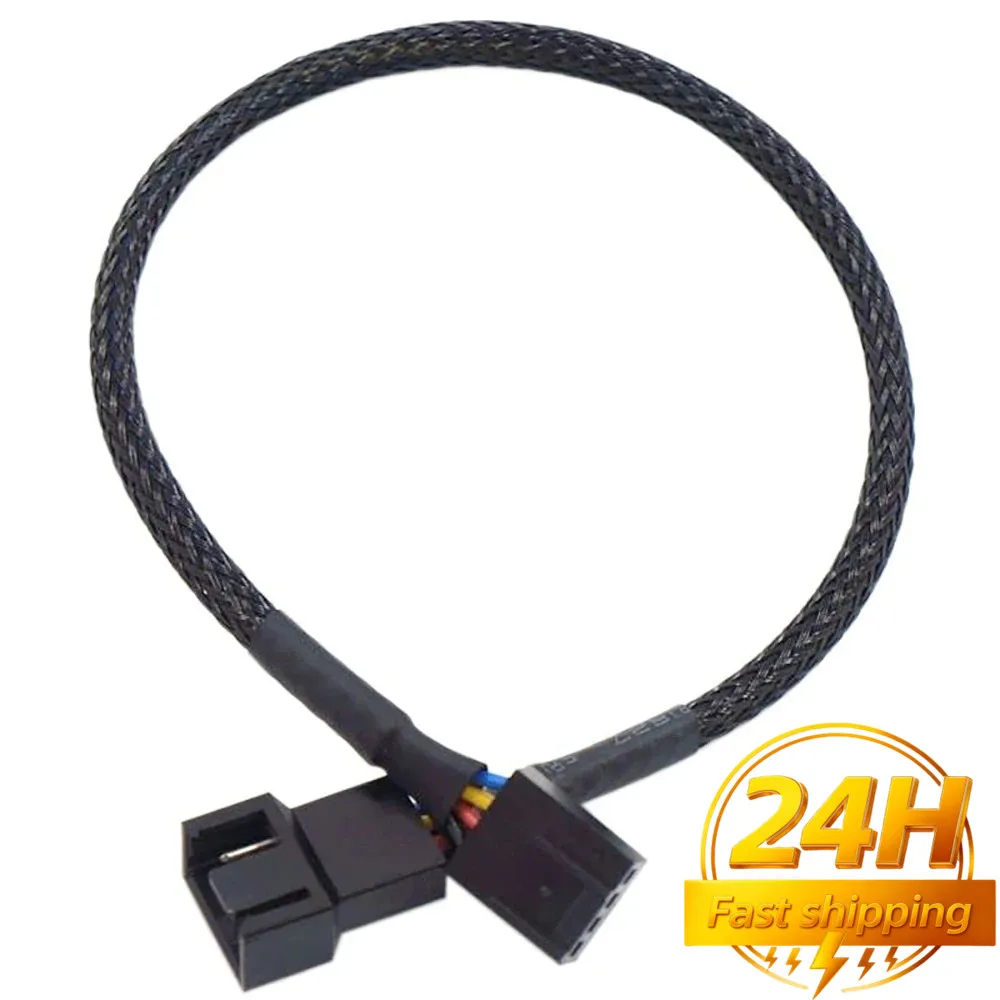 1Pc 4 Pin PWM Connector Case Fan Extension Mainboard CPU 4 PIN Fan 4P Adapter Cable for Compure CPU Cooling System 27/42/62/82cm