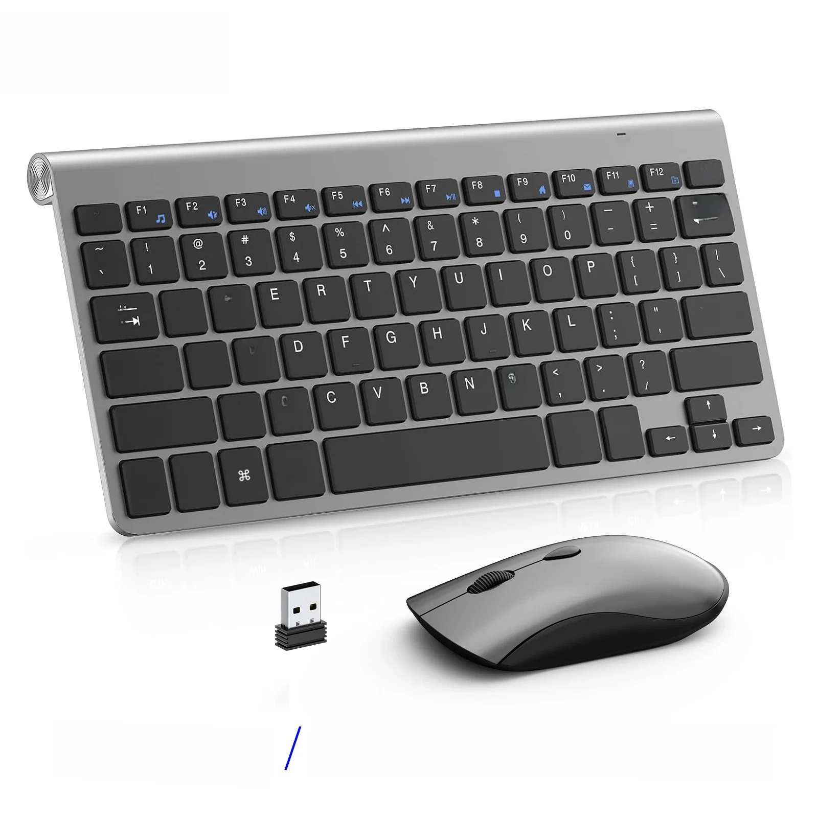 Mini bezprzewodowa klawiatura i mysz 2.4G Przenośne ciche myszy Rosyjski koreański hebrajski zestaw klawiatury amerykańskiej do laptopa Mac PC TV Box — zdjęcie 2