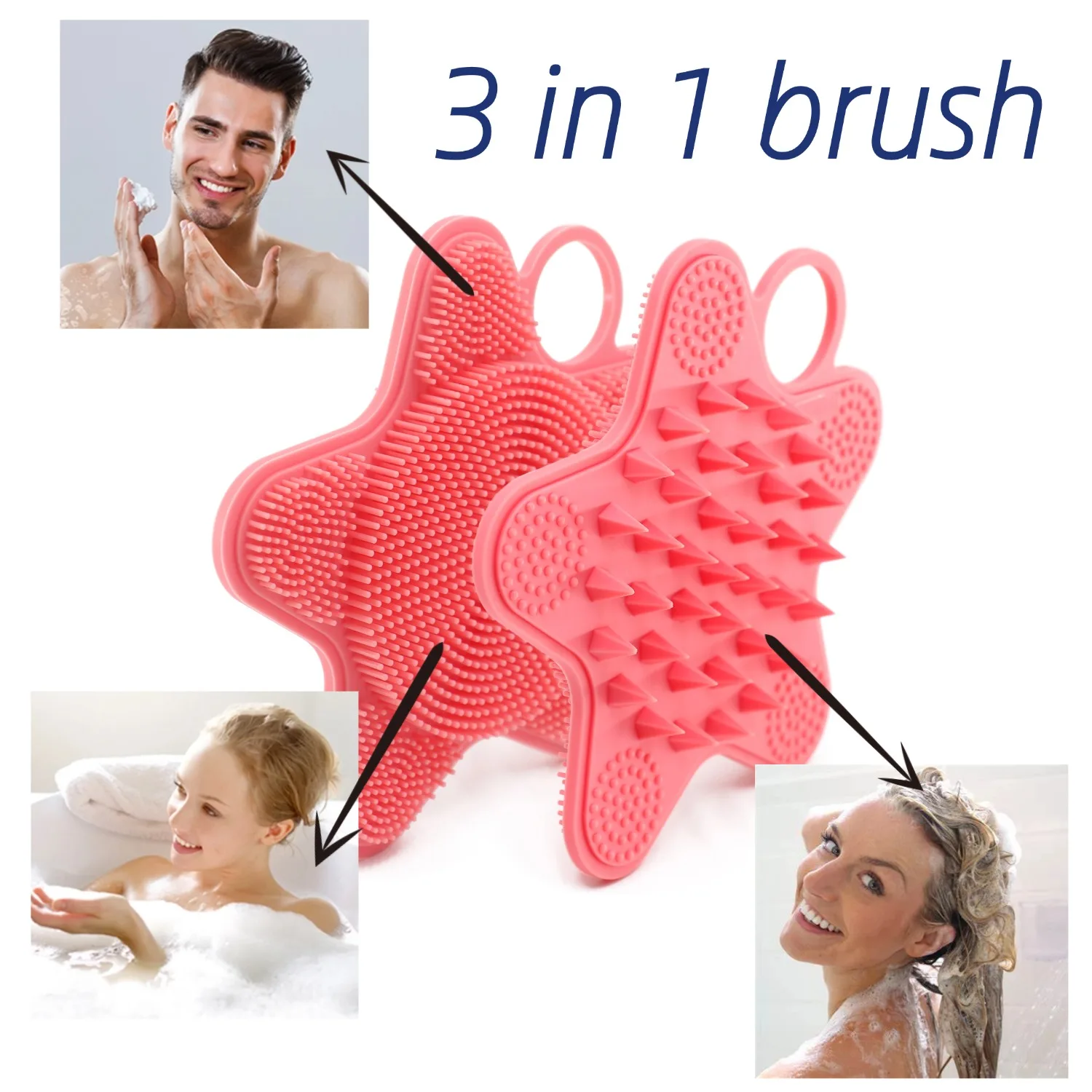 Silicone Exfoliating Body Scrubber Dual-Sided Silicone Loofah for Shower Silicone Body Scrubber Skin Care Tool