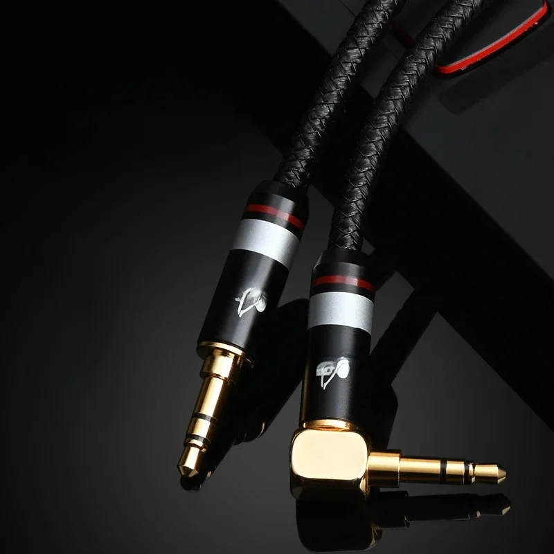 Kabel audio HIFI 3.5 AUX posrebrzany, miedź beztlenowa, do telefonu komórkowego, złącze męskie-męskie, kabel AUX — zdjęcie produktu 7