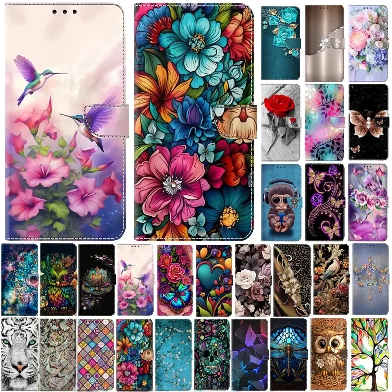 Etui Moto G85 dla Motorola Moto G84 G54 G34 G24 Power G24 G14 G04 3D Cute Painted Magnetic Flip Holder Wallet Mobile Phone Cases — zdjęcie produktu 7